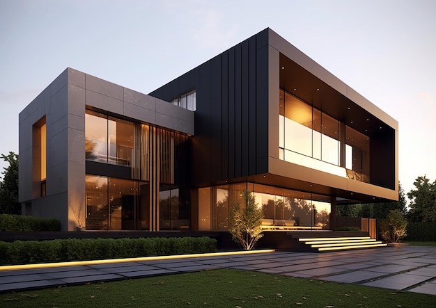 a a modern house exterior white black and gold house exterior white black and gold