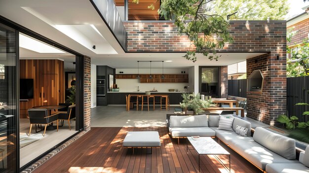 Modern House Featuring Deck and Patio