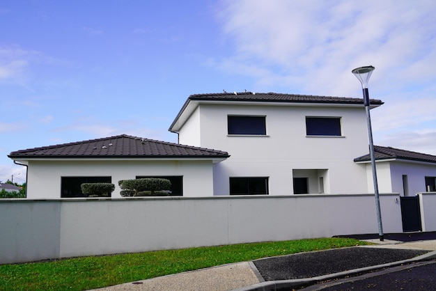 Modern house and garden wall home entrance