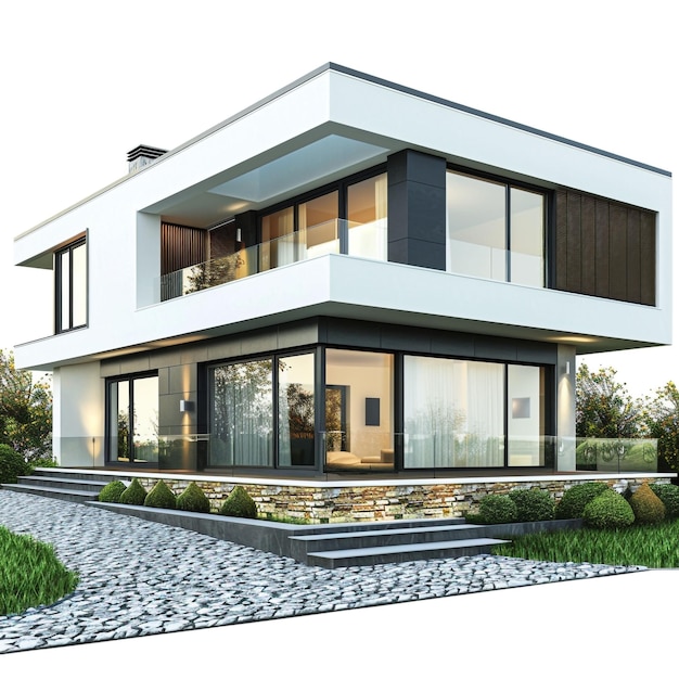 modern house isolated on white background