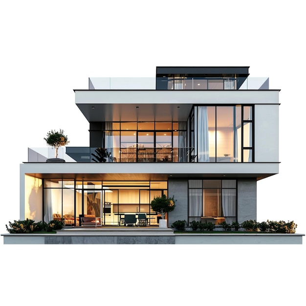 modern house isolated on white background