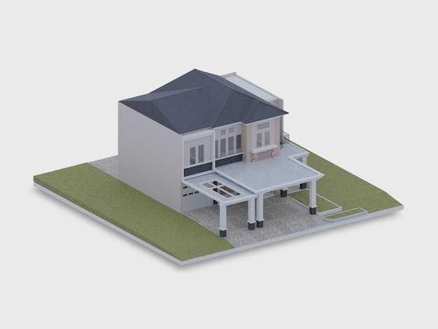 Modern house isometric view