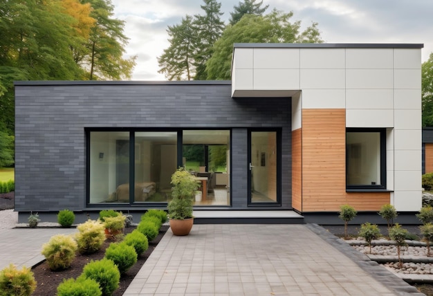 정원 이 있는 현대적 인 집