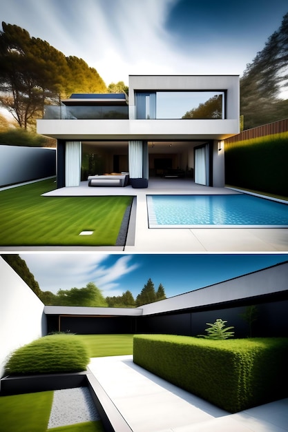 Modern house with patio