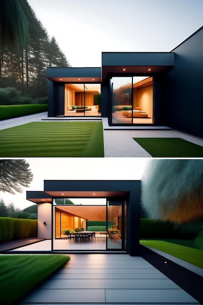 Modern house with patio