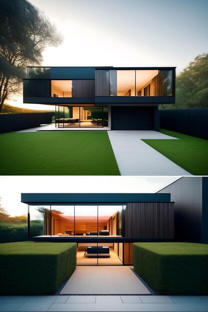 Modern house with patio