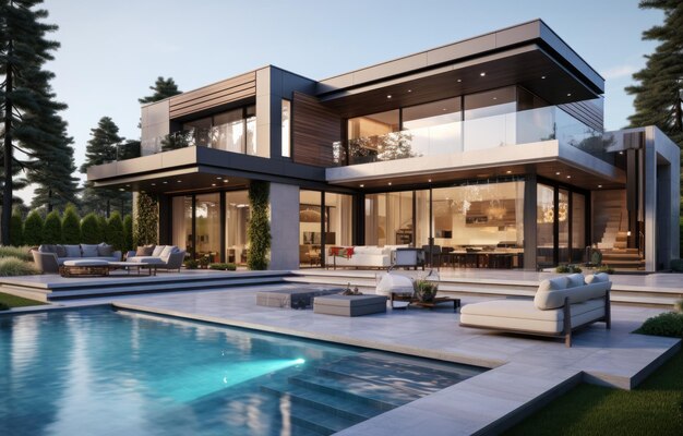 Modern house with pool