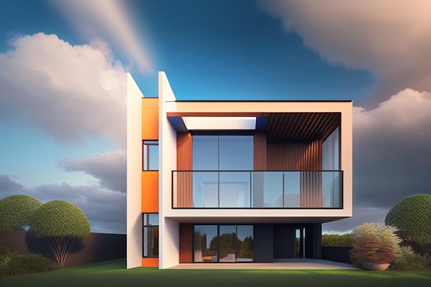 modern huis met lucht