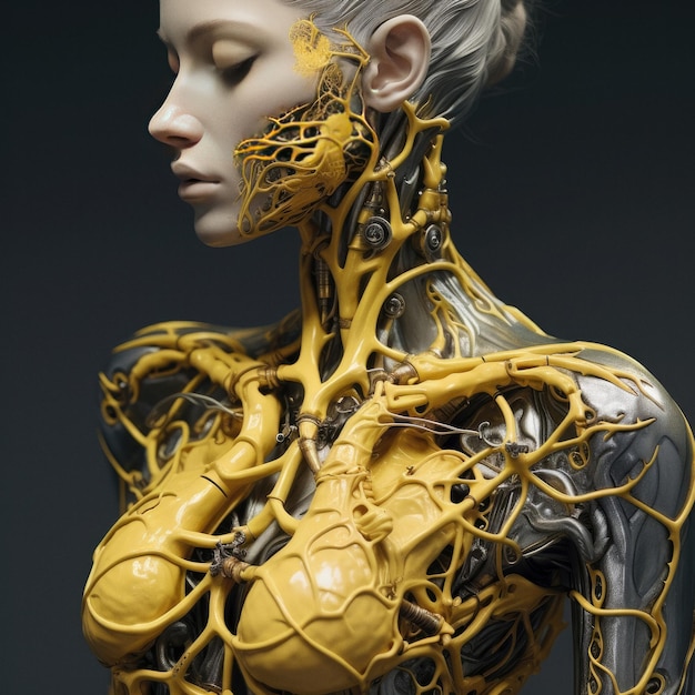 Modern human body anatomy torso model 3D illustration