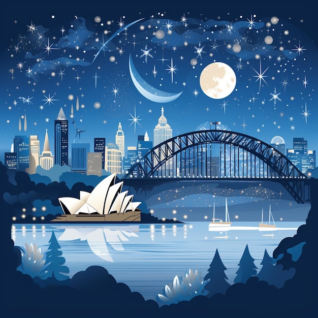 A modern illustration of the city of sydney