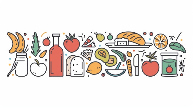 Современная иллюстрация границы пищевого объекта имеет плоский дизайн