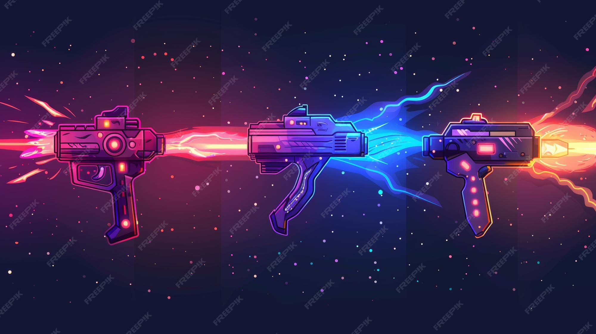 Premium Photo Modern illustration of laser blasters space guns VFX