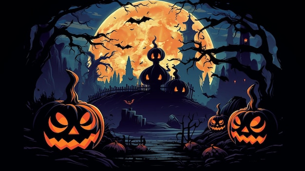 modern illustration representing halloween day