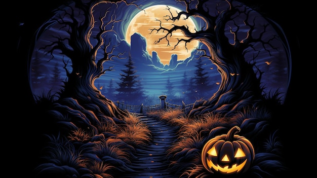 современная иллюстрация, изображающая день Хэллоуина