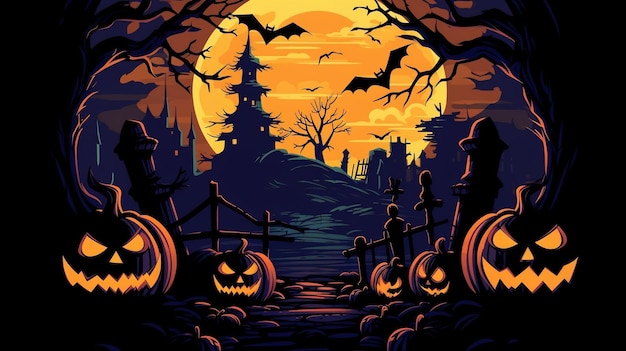 modern illustration representing halloween day