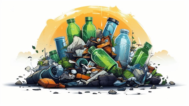 世界リサイクルデーを表すモダンなイラスト