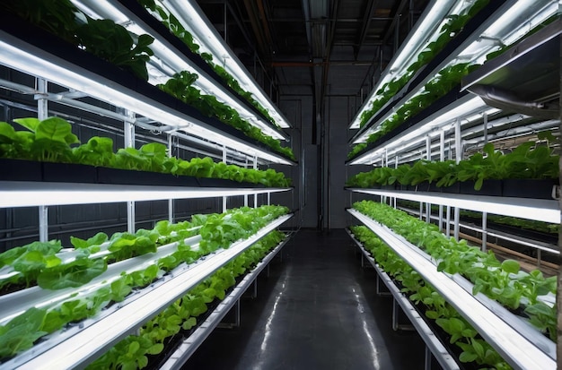 Photo modern indoor hydroponic farm