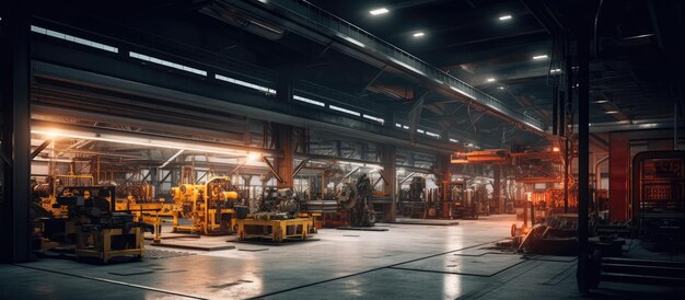 Foto azienda industriale moderna interno dell'hangar dell'officina della fabbrica di lavorazione dei metalli e della saldatura
