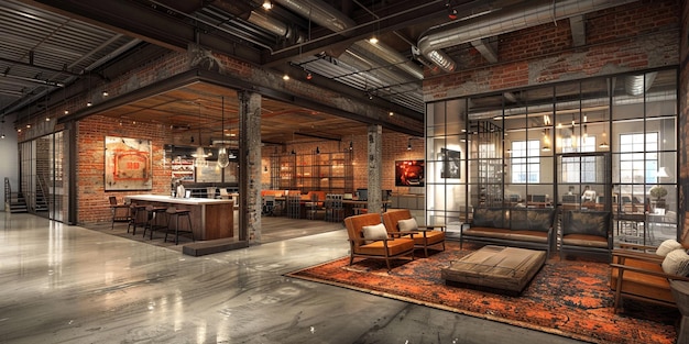 Modern Industrial Office Space with Stylish Interior Design