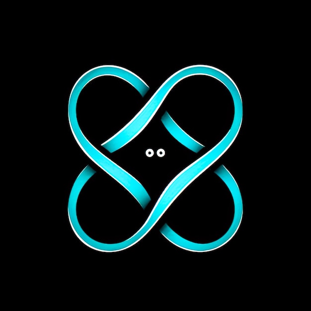 Modern infinity logo isolated on black background generative ai