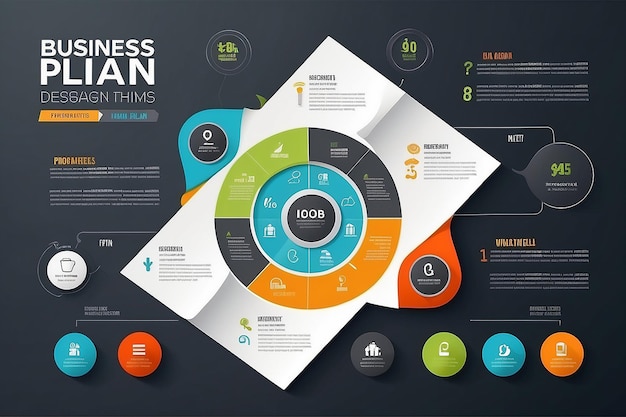 Photo modern infographics business plan design template