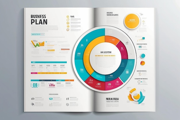 Foto moderna infografica modello di progettazione del piano di business