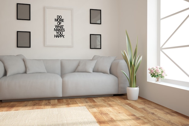 Modern interieur 3D illustratie