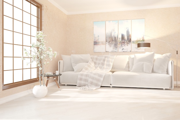 Modern interieur 3D illustratie