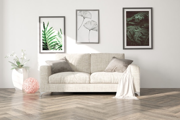 Modern interieur 3D illustratie