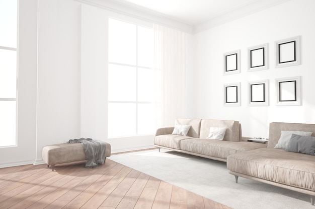 Modern interieur 3D illustratie