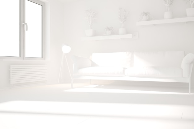 Modern interieur 3D illustratie