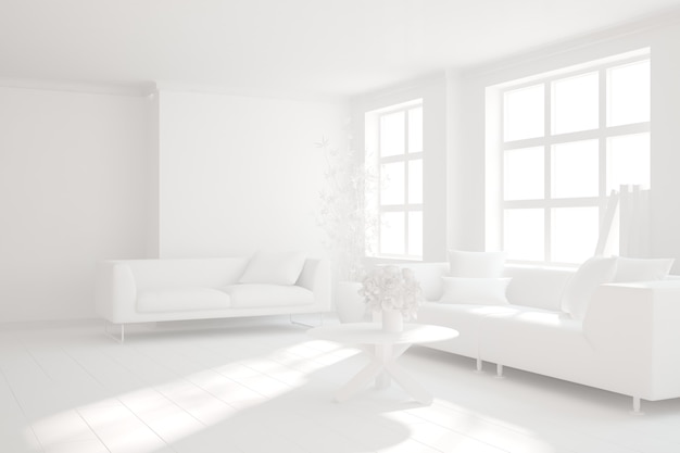 Modern interieur 3D illustratie