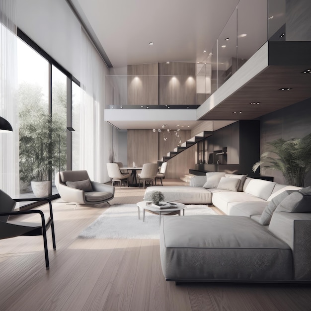 Modern interieur 3D render