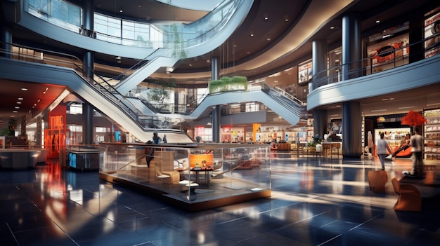 Foto modern interieur van een winkelcentrum