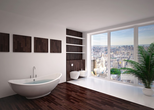 Modern interior  bathroom in house, apartment