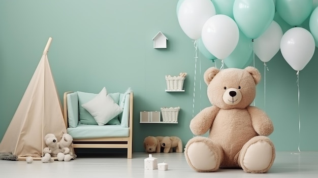 modern interior child room decoration