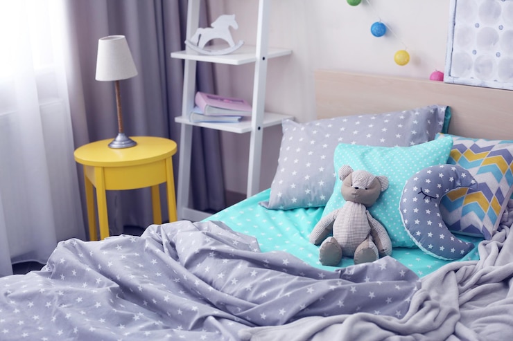 Photo modern interior of the child's bedroom