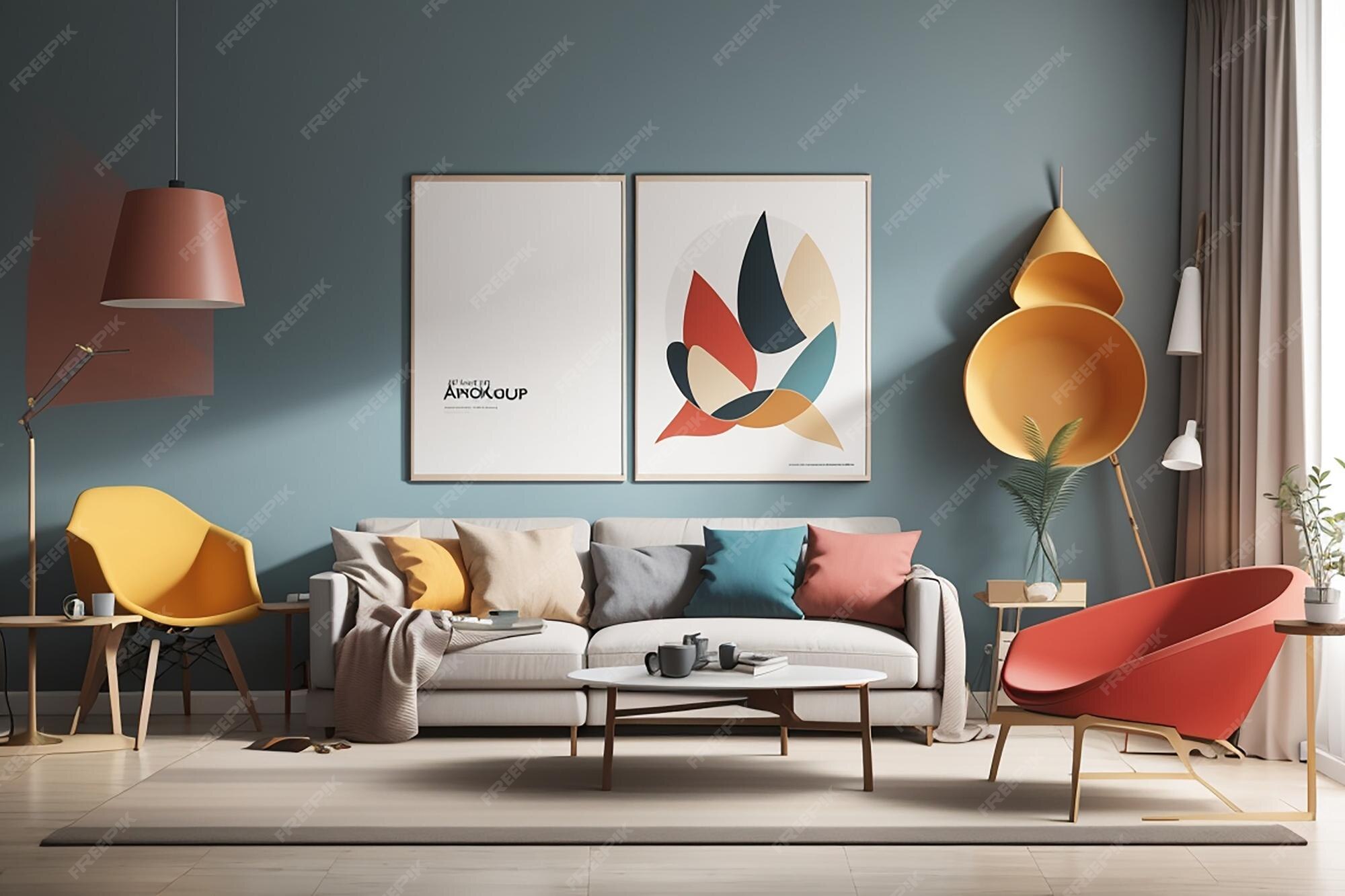 Premium AI Image | Modern interior colors mockup realistic poster