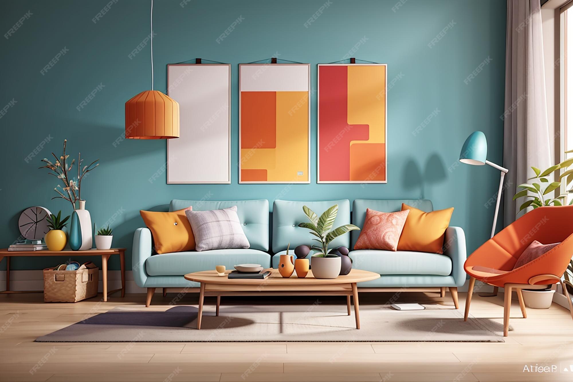 Premium AI Image | Modern interior colors mockup realistic poster