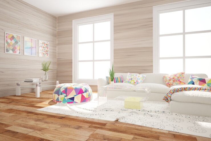 Modern interior design 3D illustration