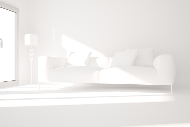 Modern interior design 3D illustration