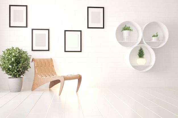 Foto illustrazione 3d di interior design moderno