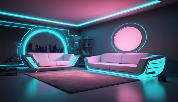 Modern interior design 3d illustration