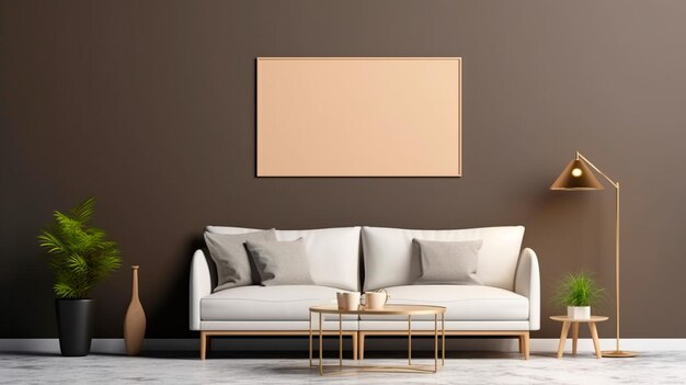 Modern Interior Design Background Contemporary Poster Mockup Generative AI