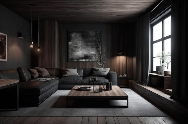 Modern interior design for home office interior details upholstered furniture against the background