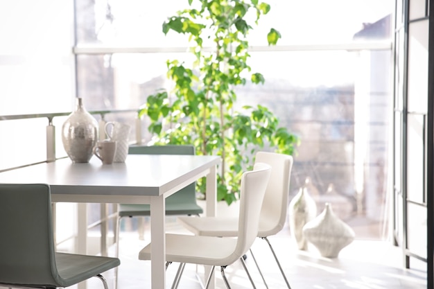 Modern interior of dinning room