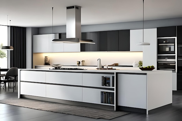 Modern Interior Kitchen Design Light Gray