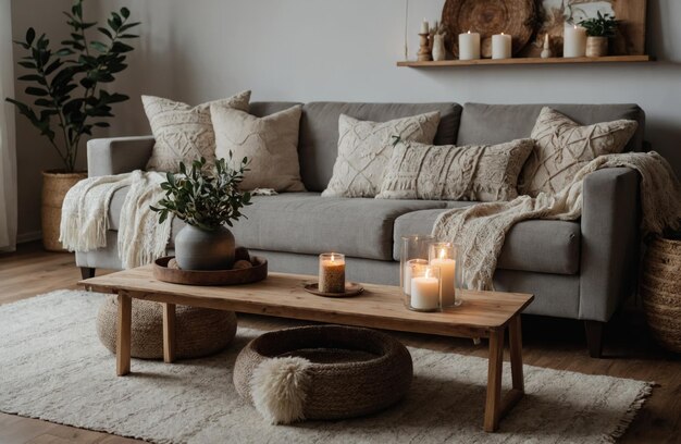 Modern interior of living room in cozy apartment