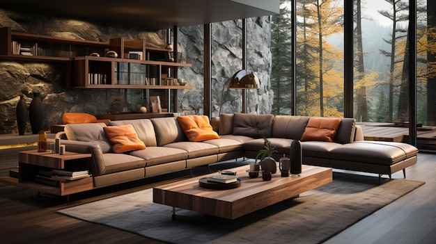 Modern interior living room furniture