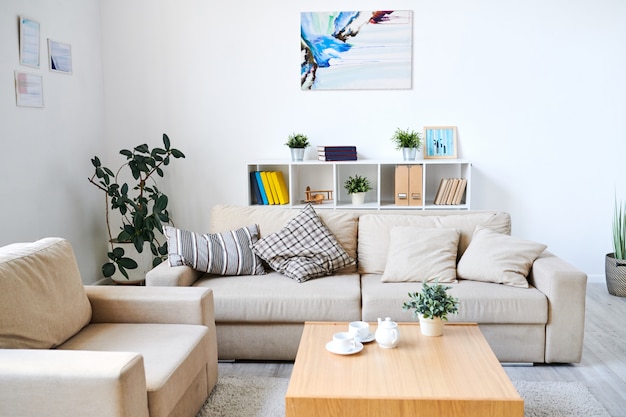 Photo modern interior of living room